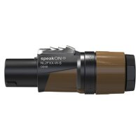 Neutrik NL2FXX-W-S 2-poliger speakON Kabelsteckverbinder, Schraubklemmen, Spannzangen-Zugentlastung 6-12mm